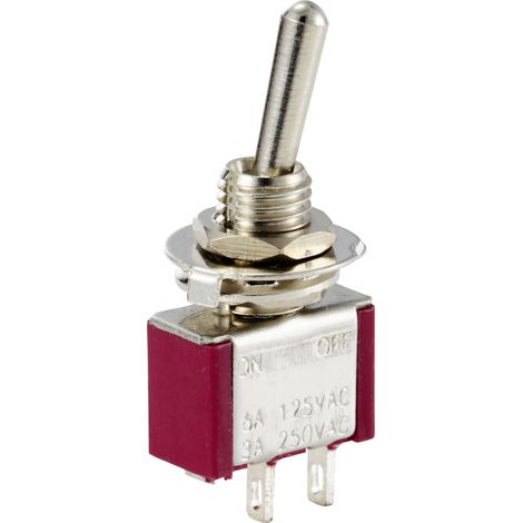 TRU COMPONENTS TC-12819608 Interrupteur à levier 125 V/AC, 250 V/AC 6 A 1 x Off/(On) à rappel 1 pc(s (1/3)
