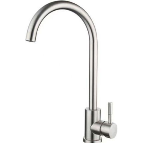 Kitchen Faucet, Single Handle Kitchen Mixer Tap, 360° Rotation, High Water Outlet, Hot and Cold Stainless Steel Kitchen Mixer Faucet (1/4)