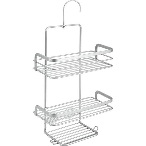 Metaltex serie Viva - Mensola rettangolare per doccia a 3 ripiani con gancio - (404812) (1/2)