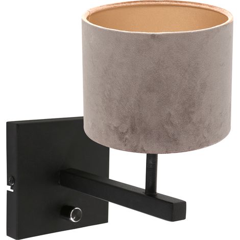 Steinhauer - lampada da parete - Stang - nero - metallo velluto -