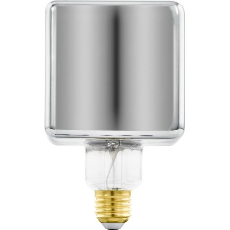 Ampoule LED E27 Dimmable Vintage Noire et Transparente, Lampe Filament Décorative Cube Spirale 4W 50lm Blanc Chaud 1700K Ø9,5cm