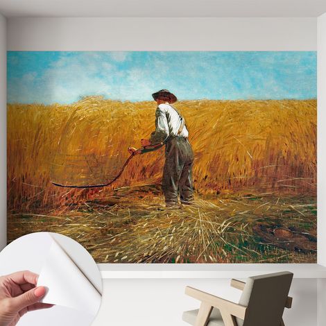 Papier peint adhésif autocollant pour salon chambre à coucher tendance et originale Moisson au soleil 152x104 cm (1/5)