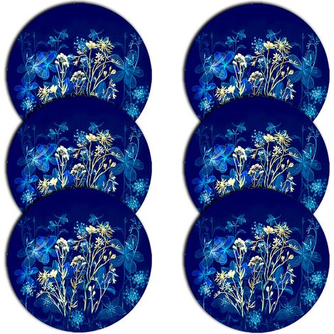 Set di 6 tovagliette rotonde da tavolo - blu notte (1/4)
