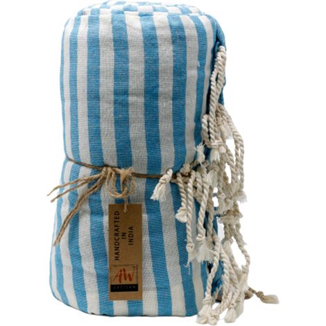 Serviette Pario en Coton - 100x180 cm - Bleu Ciel- Vendu par 1 (1/4)