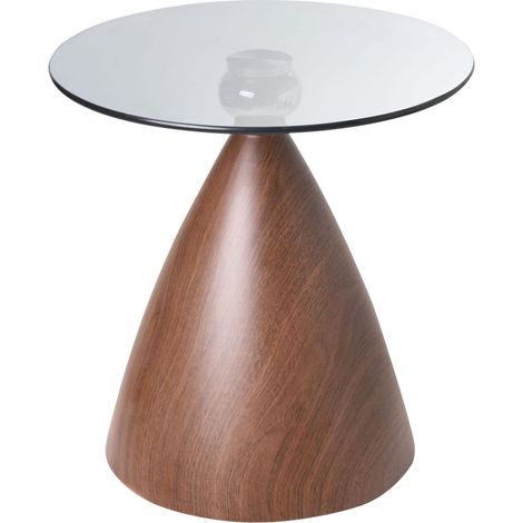 Side Table CORELLA Tempered Glass Brown/ Black (1/5)