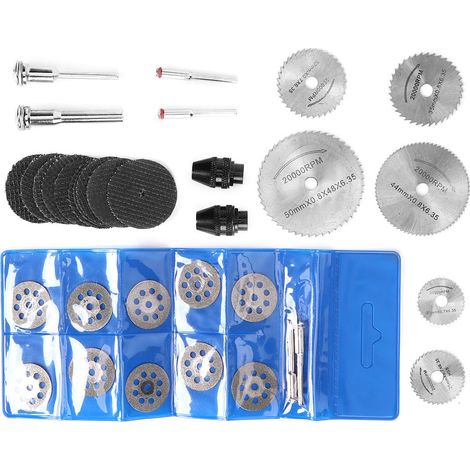 34 pièces lot lames scie HHS circulaire résine diamant coupe set outillage électrique meuleuse kit (1/5)