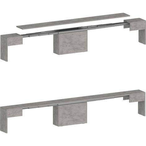 Dmora - Panca Ubertino, Seduta per tavolo da pranzo, Panca singola allungabile, 290x25h45 cm, Grigio