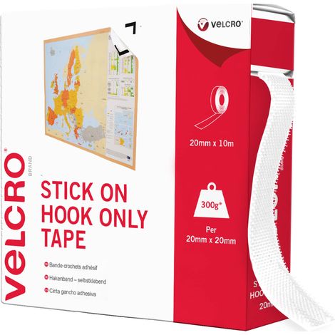 VELCRO Brand Nastro maschio adesivo 20mm x 10m Bianco (1/4)