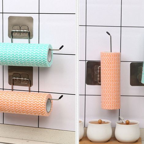 Portasciugamani da parete usa e getta, scolapiatti, portarotolo di carta assorbente in acciaio inox per cucina e bagno. (1/5)