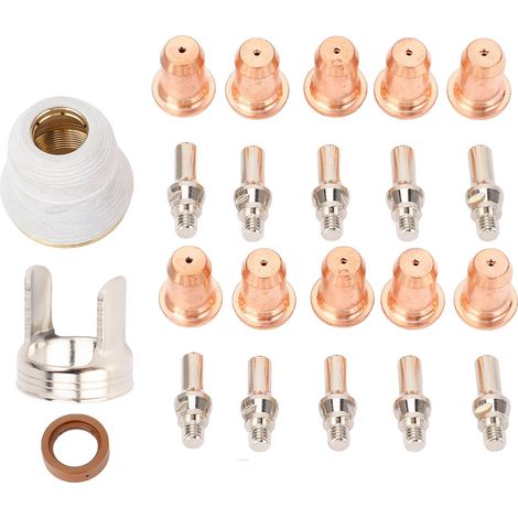 Ensemble de 23 buses de torche de découpe Plasma, Kit de pointes, consommables, coupelles d'électrode et support de 0,039 pouces
