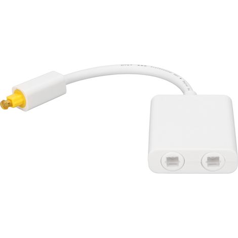Répartiteur de câble optique 1 entrée 2 sorties, câble audio numérique à fibre optique pour son surround, lecteur DVD/CD, amplificateur d'ordinateur, blanc (1/4)