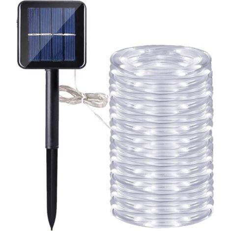 22M 200 Led éNergie Solaire ExtéRieure Fil De Cuivre ChaîNe Jardin Jardin Camping Famille Mur éTanche ChaîNe De LumièRe Festival FêTe Conte DéCoration (Blanc) (1/5)