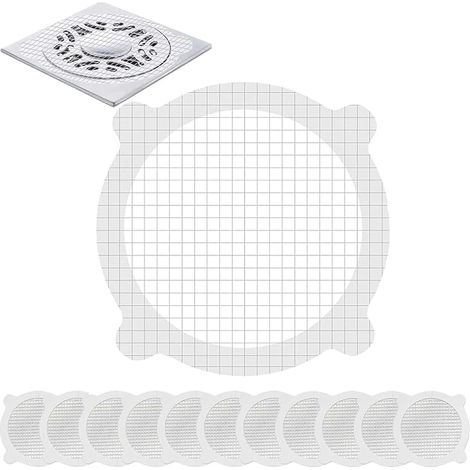 30 Attrape-Cheveux Jetables Ronds 10cm, Filtres pour Douche et Siphons de Sol, Protection Anti-Blocage Efficace (1/4)