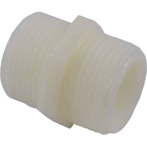 Schlauchverbinder Kunststoff Doppelnippel 1 1/2"
