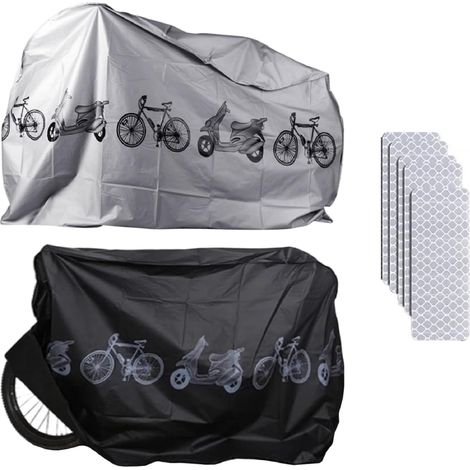 Housse de vélo d'extérieur, housse pour vélo électrique, protection contre la poussière, anti-UV, résistante aux déchirures, imperméable, protection UV, 2 pièces, housse de vélo imperméable pour VTT e