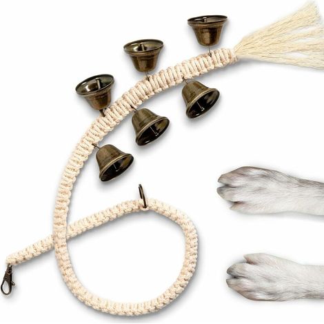 Sonnette de porte à suspendre pour chiens et chiots - Sonnette de porte pour chien pour l'apprentissage de la propreté, fournitures pour animaux domestiques, cloche pour chiens pour sonner à l'extérie (1/5)
