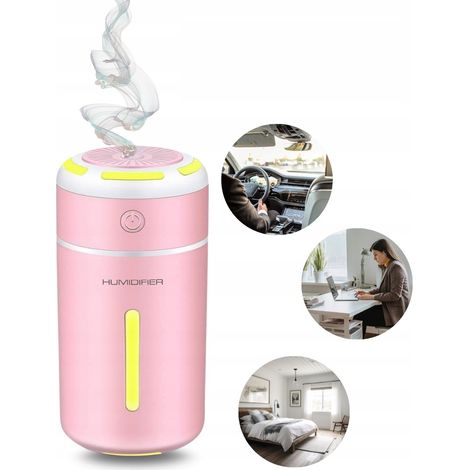 Wiederaufladbarer USB-Luftbefeuchter, Duftöl-Diffusor, Rosa (1/5)