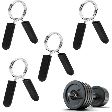 4 Pièces Pince Haltere, Pince À Ressort Pour Poids Avec Poignée Antidérapante, Barre D'Haltères Verrouillage Colliers À Ressort Stop Disque À Ressort, 25 Mm (1/5)