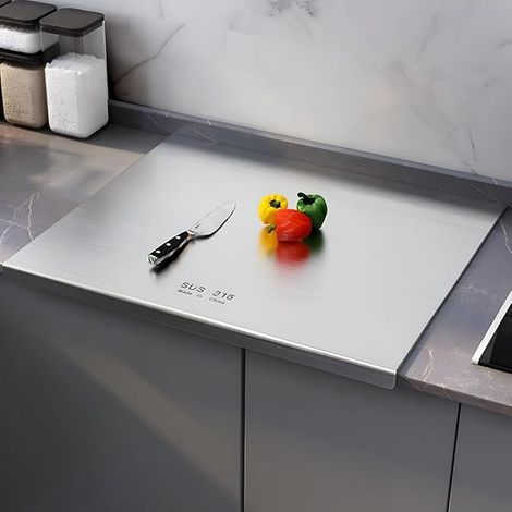 Planche a Decouper 316 Inox,Plaque Inox Cuisine,Plan de Travail Inox,Protege Plan de Travail Cuisine,Grande Planche a Decouper Pour la Cuisine,Bar,Restaurant - 40  30cm) (1/5)
