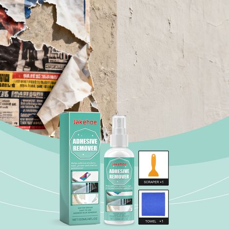 Adhesive Remover, suitable for multiple surfaces, softens and cleans residual grease and stickers. Includes: 120ml x 1, scraper x 1, towel x 1 -- BIEMMEDUE (1/5)