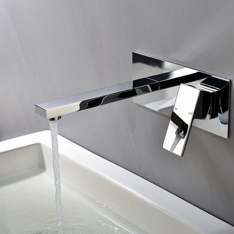 Einhebel Wand Waschtisch Armatur Mischer Mischbatterie Wasserhahn Unterputz Mischbatterie Einhebel Badarmatur (1/4)
