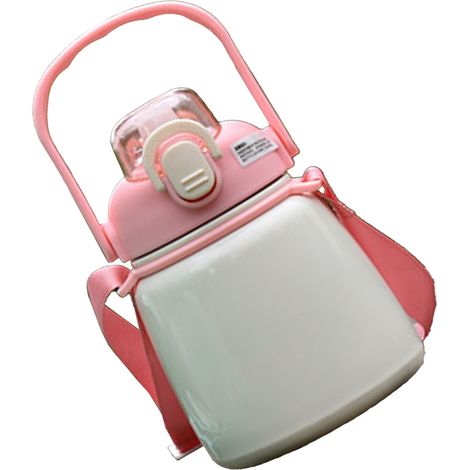 Isolierte 650-ml-Trinkflasche aus Edelstahl 304 mit Strohhalm, geeignet für Outdoor-Aktivitäten, Büro und Schule, rosa (1/5)