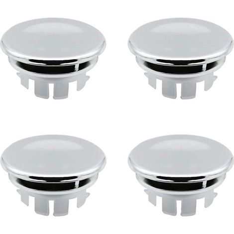 Couvercle de trop-plein pour lavabo - Anneau de trop-plein de rechange - Bouchon pour salle de bain, cuisine, lavabo - Trou rond de trop-plein - insérer correctement les pièces de rechange (4 pièces)-