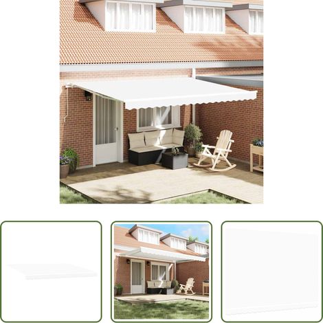 vidaXL Ombrage extérieur - Toile de rechange pour auvent Blanc 4,5 × 3,5 m Polyester (1/5)