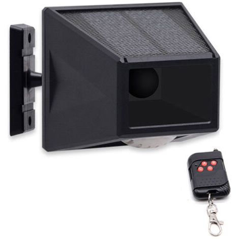 QORVA- Lumière d'alarme solaire avec détecteur de mouvement, lumière stroboscopique solaire d'extérieur, télécommande, alarme sonore pour jardin, ferme, Garage