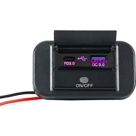 Voici une proposition de titre produit optimisé en français (moins de 190 caractères) :

Prise USB double 12V-24V avec charge rapide et interrupteur pour camion, moto, bateau, caravane et véhicule uti (1/4)