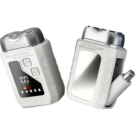Mini Rasoir Électrique Multifonction 2 en 1 - Tondeuse à Barbe & Coupe Poils Nez avec Foil USB-C Rechargeable & 800mAh - Portable Compact pour Voyage et Sensible (1/5)