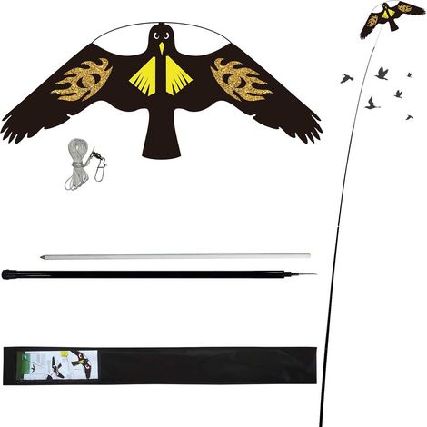 Cerf-Volant Anti-Oiseaux - Protection de la Ferme - avec Manche télescopique de 4 m (1/5)