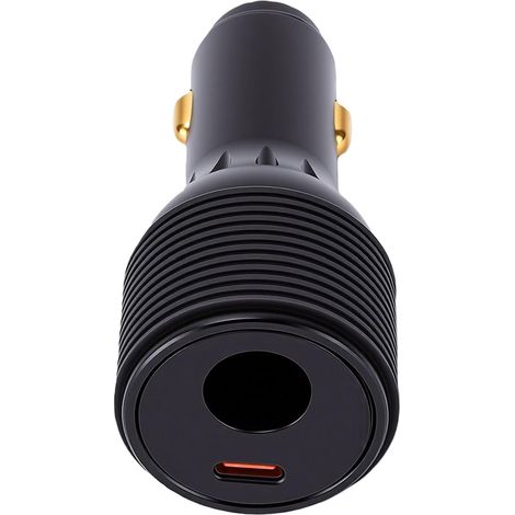 Adaptateur de Chargeur de Voiture Satellite avec Sortie 60 W pour une Puissance D'antenne Fiable dans les Véhicules Tout-terrain et les Camping-cars – Alliage D'aluminium Durable, Noir, 1 Pièce (1/5)