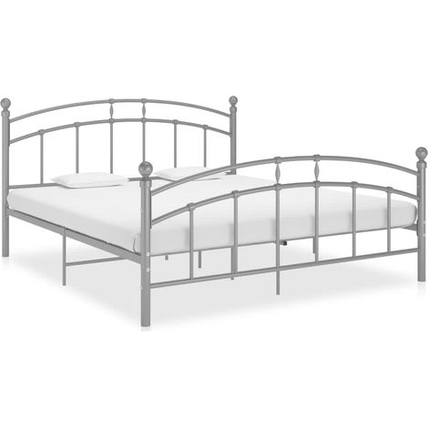 Bettgestell Grau Metall 180x200 cm