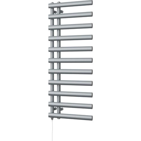Elyan - Silver Electric Towel Rail H1238mm x W500mm 500w Standard (1/3)