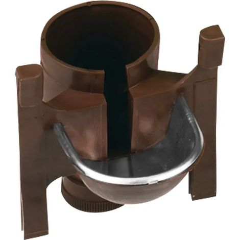 Abreuvoir de cage coupelle inox porte bouteille marron - GAUN (1/4)