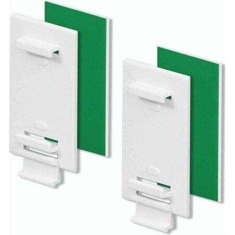 Lot de 2 supports adhésifs longs pour store enrouleur double, store double, sans perçage, à coller, comme accessoires, pièce de rechange pour la fixation sur la fenêtre fixe en PVC, porte de (1/4)