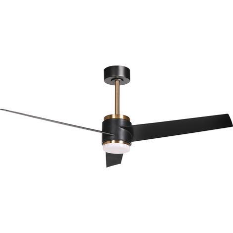 Ventilador de techo LED base de metal aspas de material sintético temporizador 3 modos de temperatura y mando a distancia negro Trout (1/5)