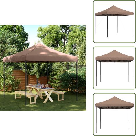 Tente de réception pliable escamotable marron 292x292x315 cm - Tente De Réception - Abri Extérieur - Gazebo - Tente Pliante - Tente Portable (1/5)