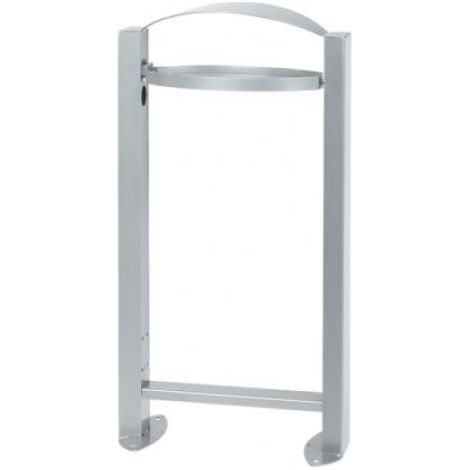 Corbeille vigipirate sur pied Arkea - 60l - gris métal - RAL 9006 (1/5)
