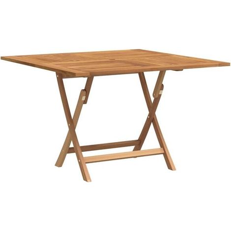 Table de Jardin Pliable en Bois de Teck Massif, 110x110x75 cm (1/5)