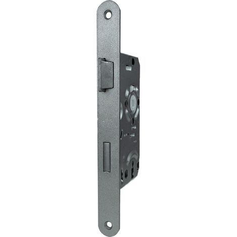 Serrure à encastrer pour portes intérieures Serrure à panneton 1256000 DIN gauche Têtière 24 mm ronde Axe 55 mm 1 clé incluse Nickel argent (1/5)