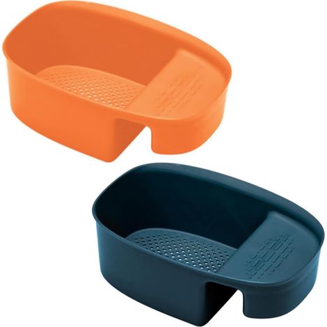 BEBUSINGOTO Lot De 2 Paniers De Vidange Pour Évier De Cuisine Petit Panier Fonctionnel Filtre Passoire Pour Évier Multifonction Organiseur Sous Évier Vaisselle En Polypropylène (1/5)