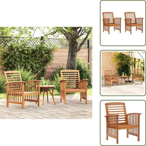 The Living Store Sedie da Giardino 2 pz in Legno Massello d'Acacia - Sedie in legno