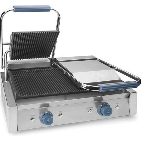 Lacor - Grill abatible PRO con doble zona de cocción (1/2)
