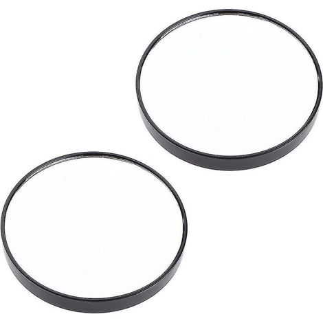 Miroir de maquillage grossissant x10, miroir de voyage à ventouse, petit miroir cosmétique, lot de 2 - Noir, 7,5 cm (1/4)