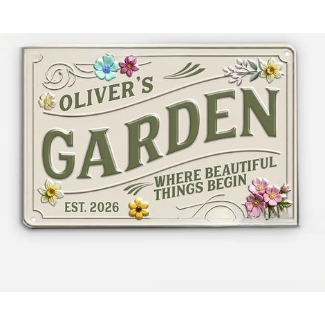 Greenhouse Name Metal Sign, 20x30cm - Greenhouse Name Sign - B