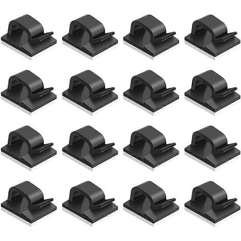 200 organisateurs de câbles de bureau adhésifs, supports de câbles, gestion des fils (noir)-2.00X1.30X0.90CM-Black (1/3)