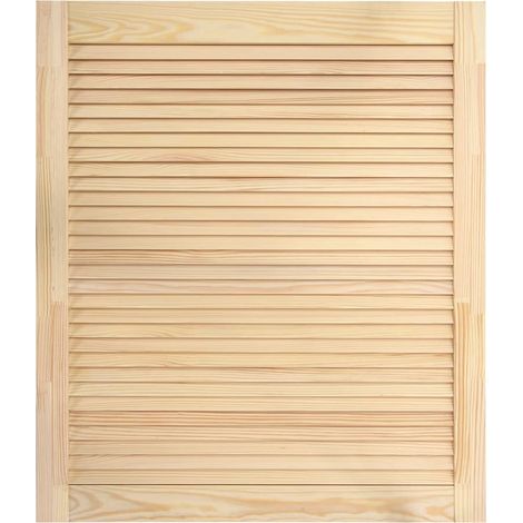 Helloshop26 – Porte de placard à persiennes en bois de pin massif 61,5x49,4 cm – Circulation d'air optimale – Cadre solide pour accessoires variés