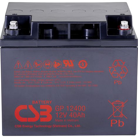 CSB Battery GP 12400 Standby USV GP12400B8 Bleiakku 12 V 40 Ah Blei-Vlies (AGM) (B x H x T) 197 x 17